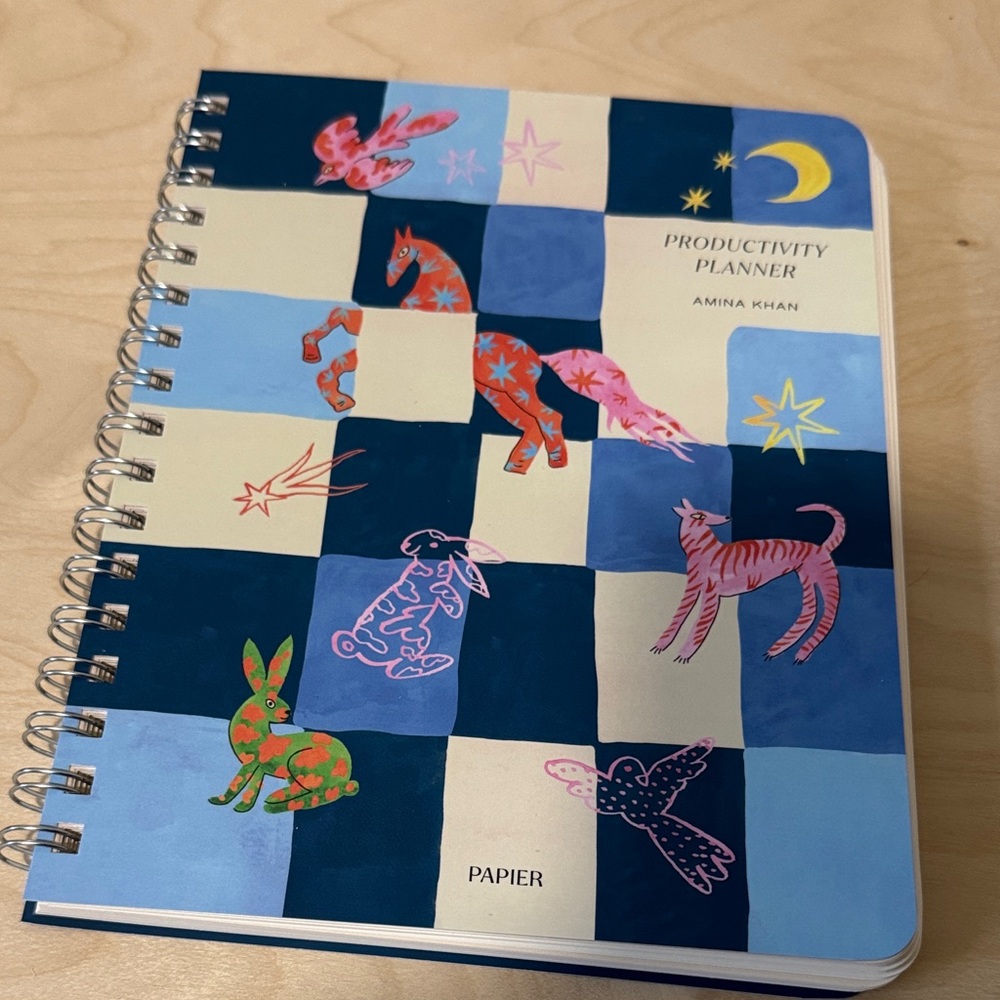 Papier Amina khan productivity planner ✨🌙💙